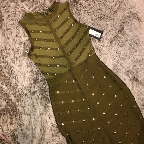NWT Studded Sleeveless Bandage Bodycon Dress - Picture 5 of 5